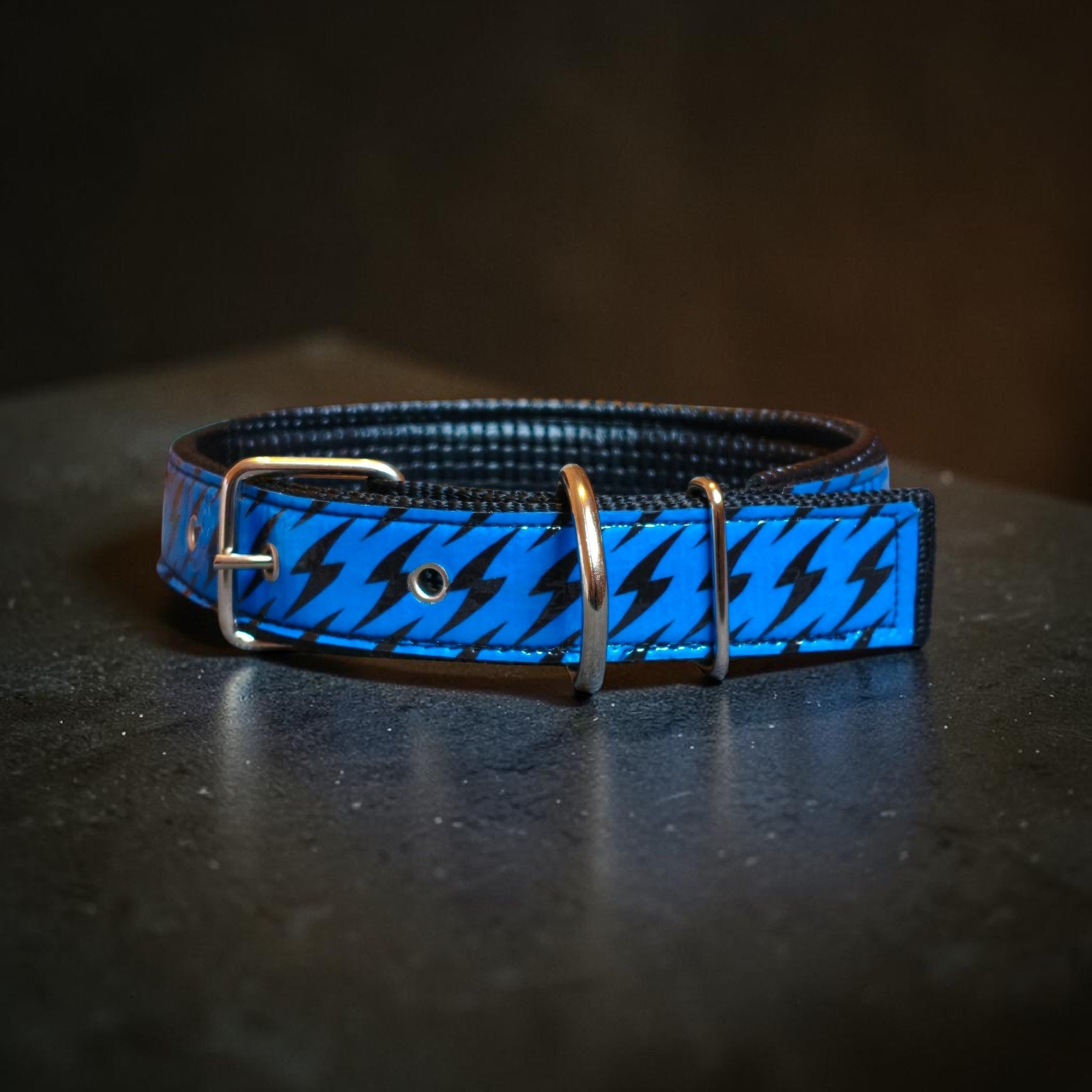 GLO-TEX Reflective Dog Collar with Custom Name